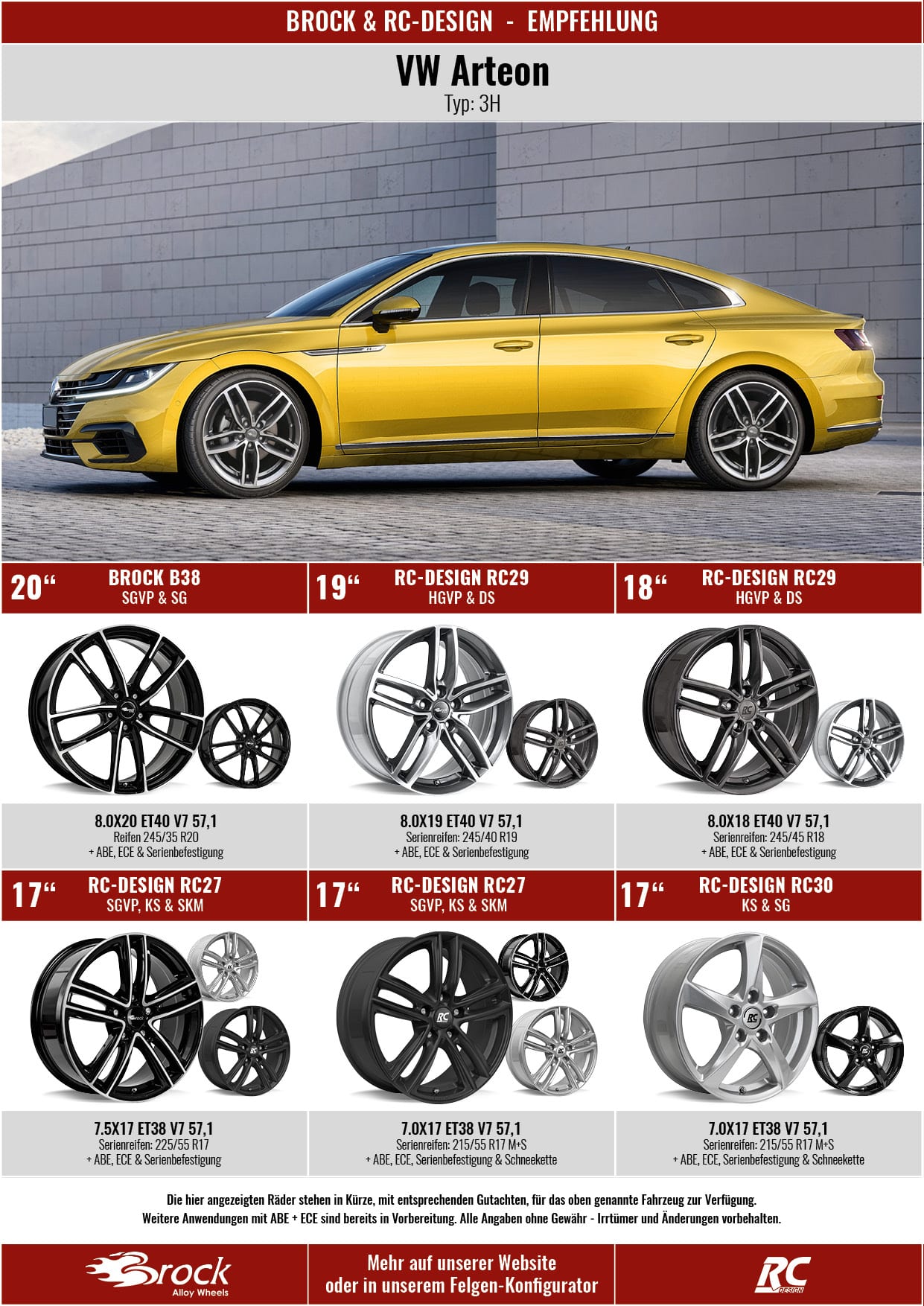 Arteon Felgen 20 Zoll