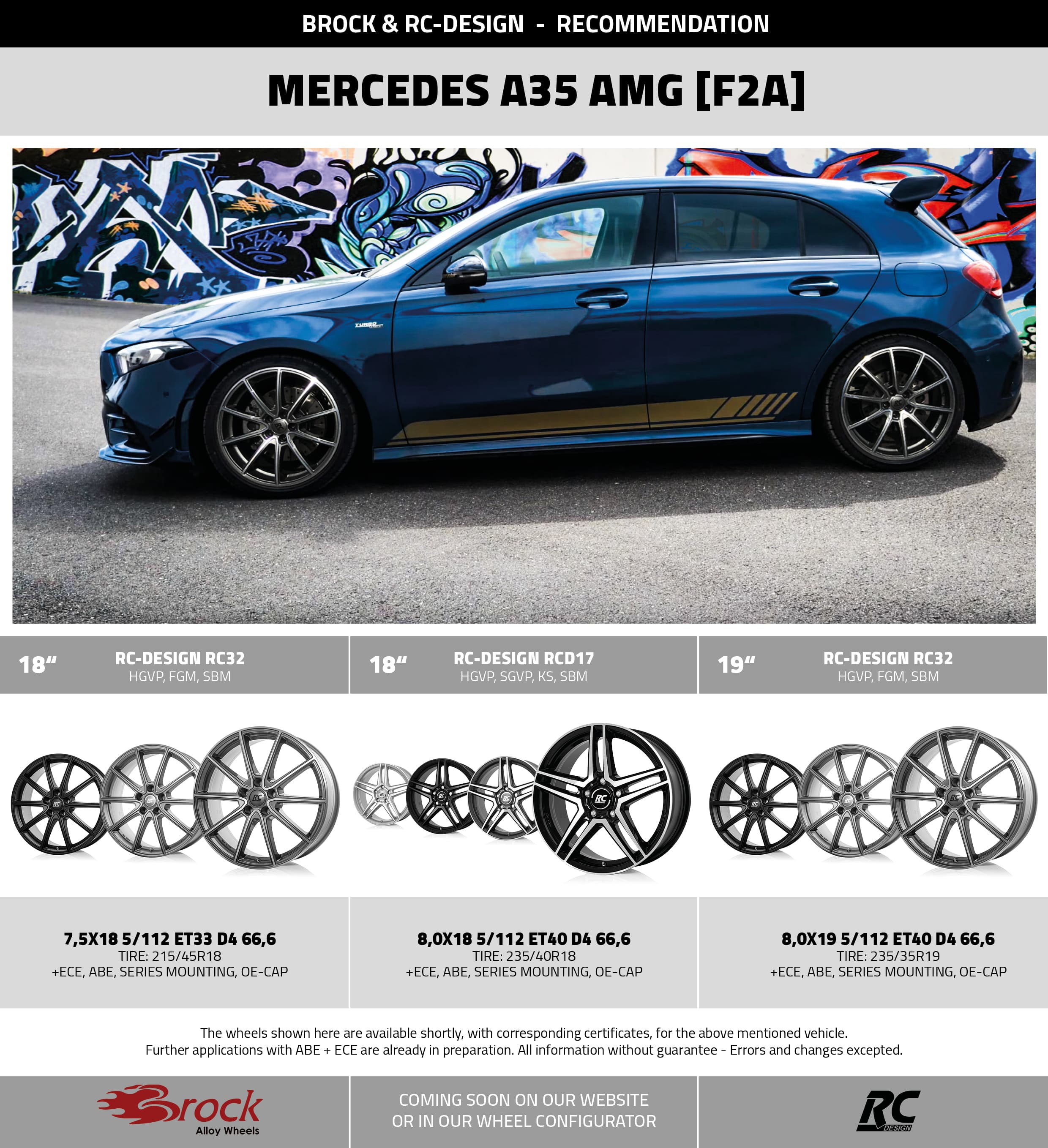Wheels For Mercedes A35 Amg Brock Alloy Wheels Rc Design Alufelgen
