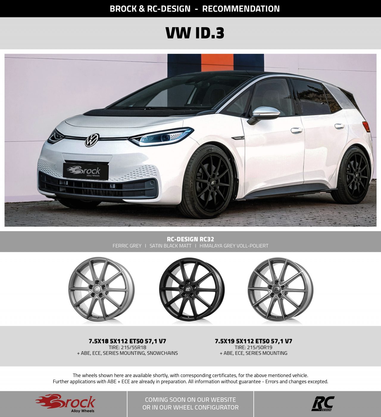 VW ID.3 wheel recommendation from Brock and RC-Design